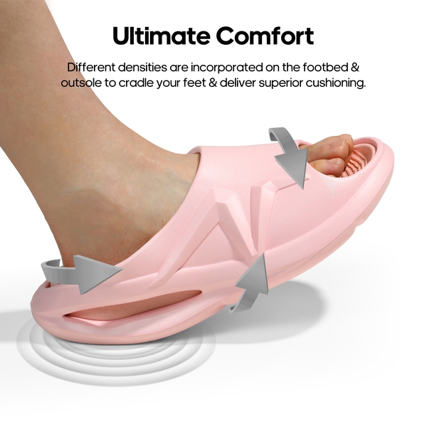 [Flow] Unisex Arch Support Slide Sandals  - PINK - 6